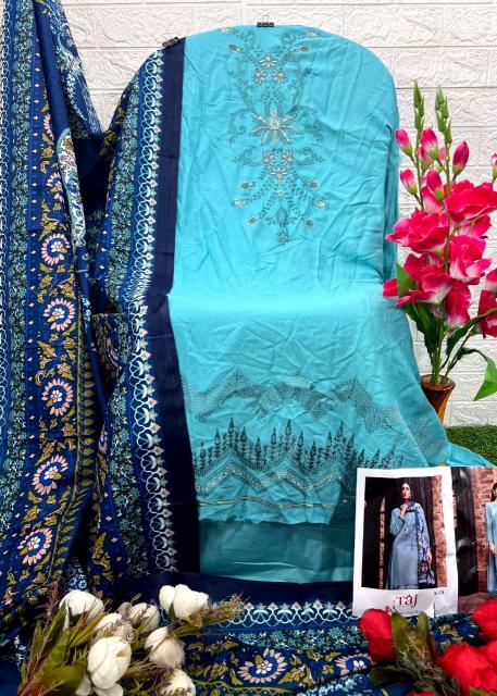 Taj 572 To 574 Chiffon Dupatta Pakistani Suits Wholesale Catalog