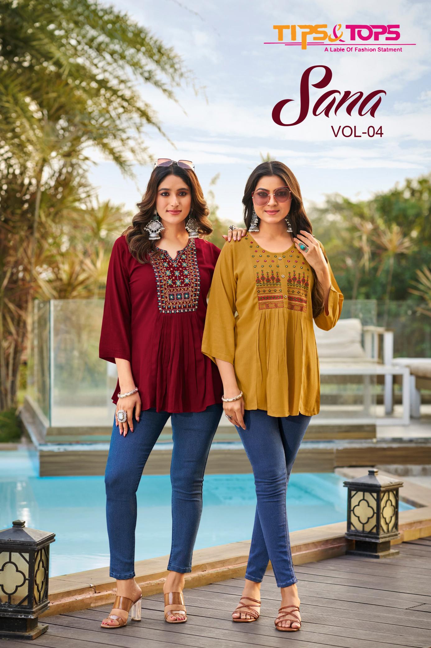 TIPS & TOPS Sana Vol 4 Catalog indian wholesale kurti