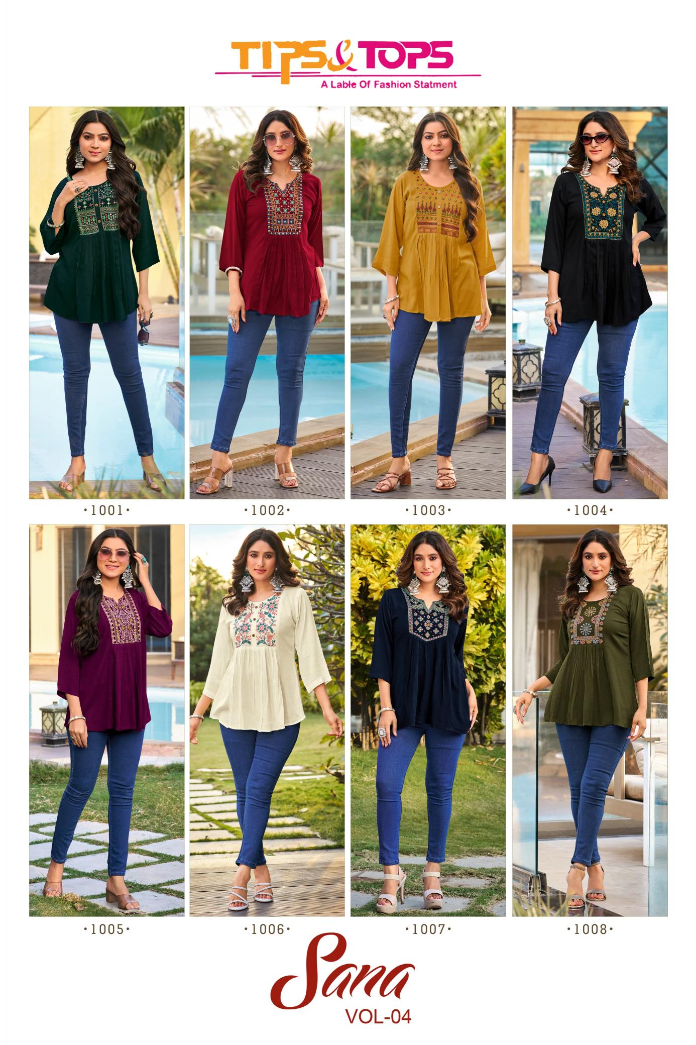 TIPS & TOPS Sana Vol 4 Catalog indian wholesale kurti