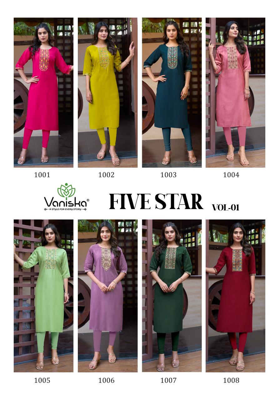 Vaniska Five Star Vol 1 Catalog Vatican Silk Fancy kurti manufacturer in surat