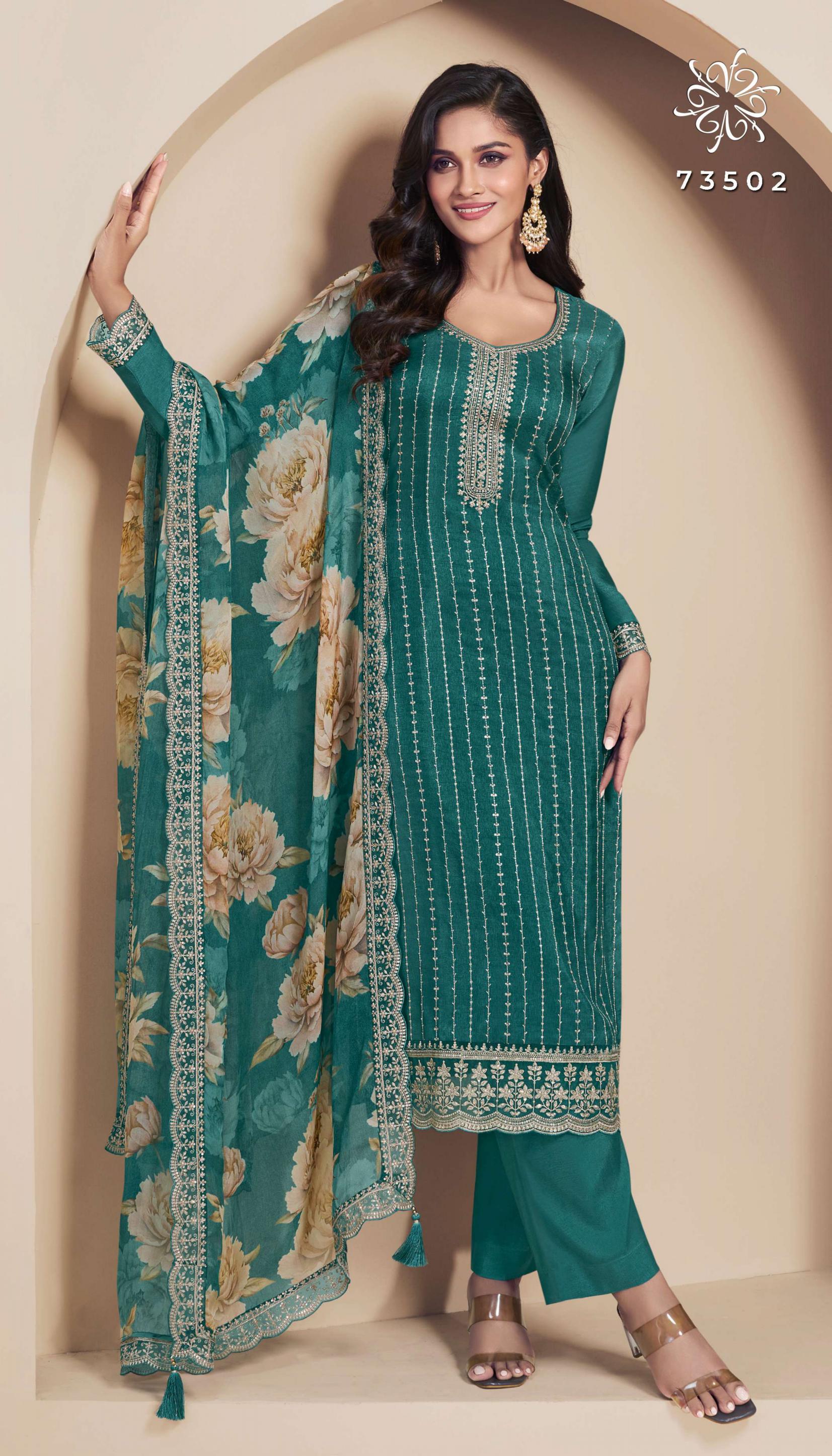 Vinay Kuleesh Dia Catalog Embroidered wholesale salwar kameez online