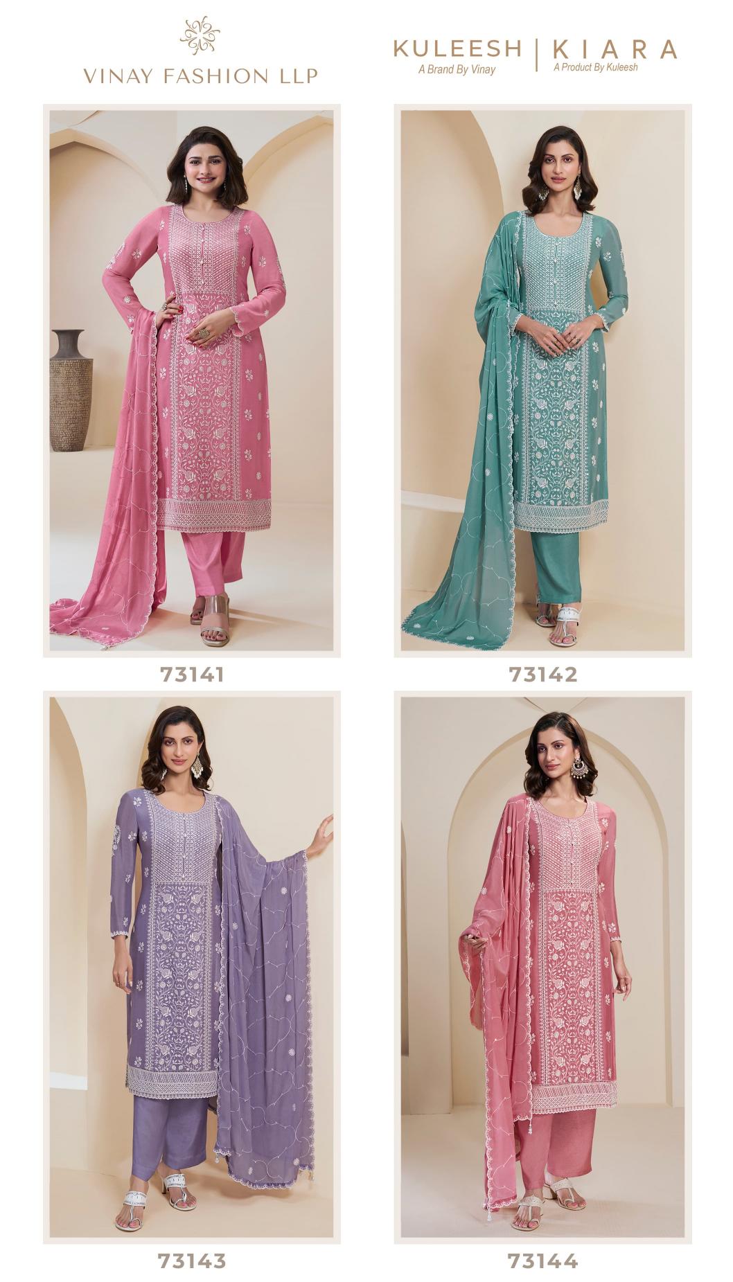 Vinay Kuleesh Kiara Chinon Embroidered wholesale salwar kameez pakistani