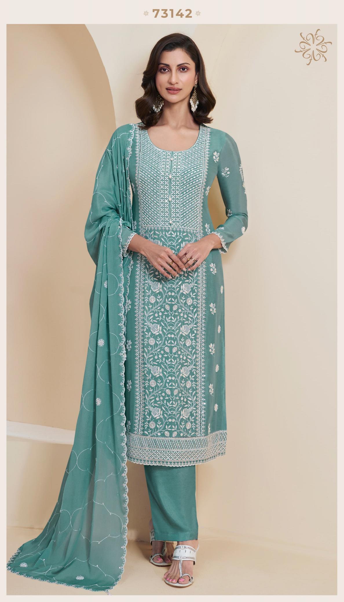 Vinay Kuleesh Kiara Chinon Embroidered wholesale salwar kameez pakistani