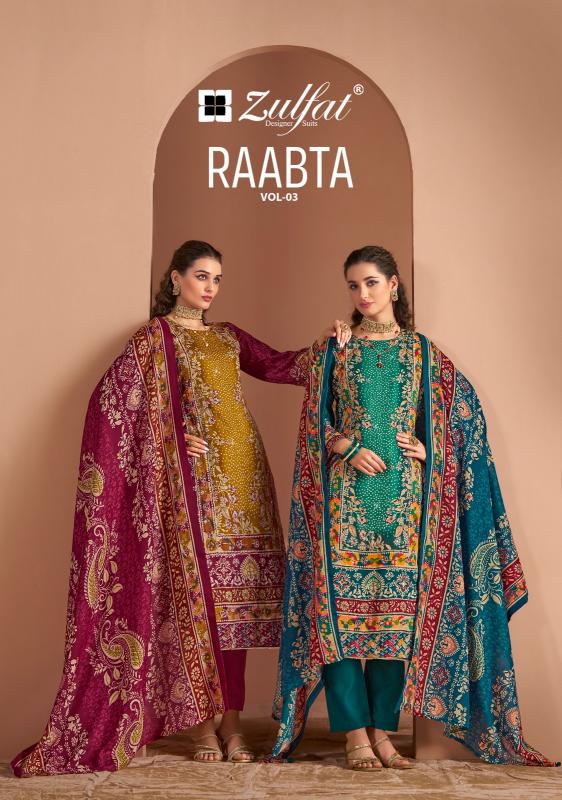 Zulfat Raabta Vol 3 cotton dress materials wholesale