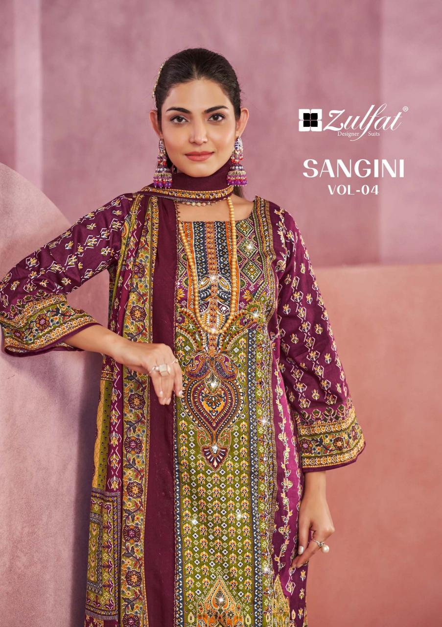 Zulfat Sangini Vol 4 catalog Cotton dress material wholesale