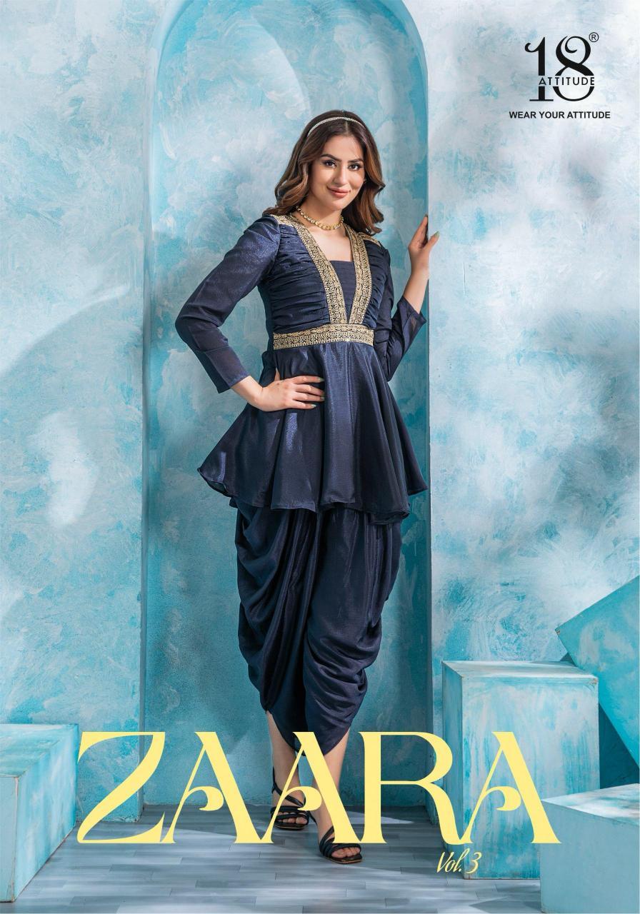 18 Attitude Zaara Vol 3 Catalog wholesale kurti manufacturer in delhi