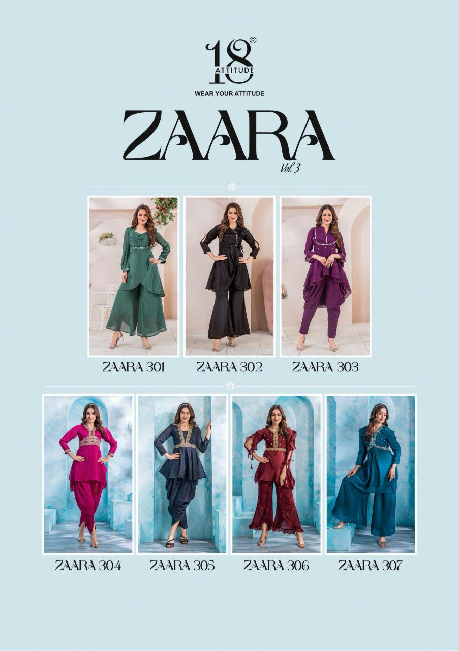 18 Attitude Zaara Vol 3 Catalog wholesale kurti manufacturer in delhi