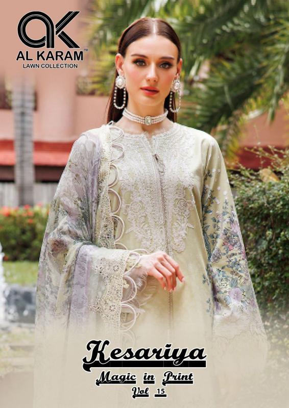 Alkaram Kesariya Vol-15 - Karachi Dress Material  - Wholesale Catalog