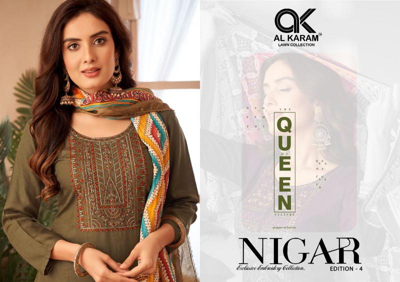 AlKaram Nigar Vol-4 – Exclusive Embroidery Dress Material - Wholesale Catalog