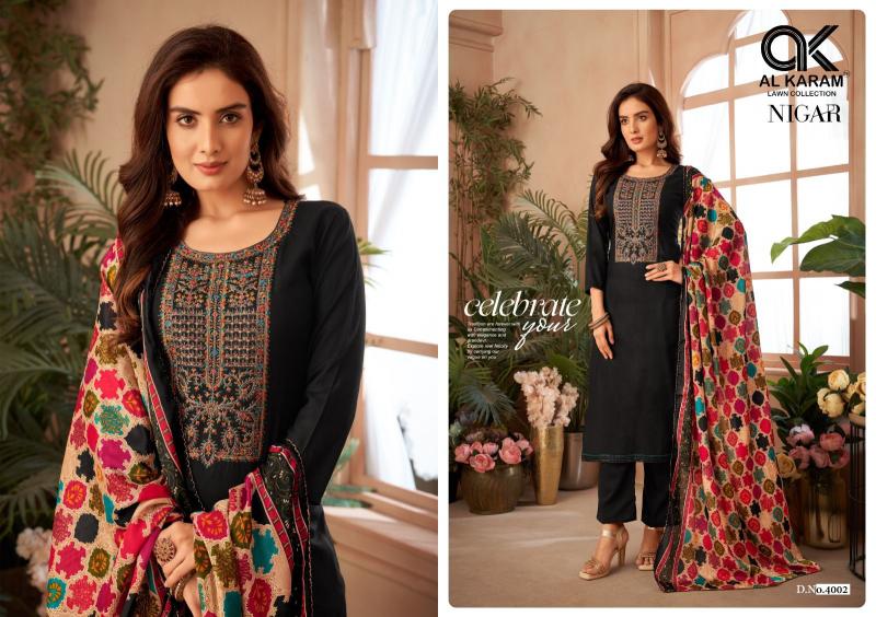 AlKaram Nigar Vol-4 – Exclusive Embroidery Dress Material - Wholesale Catalog