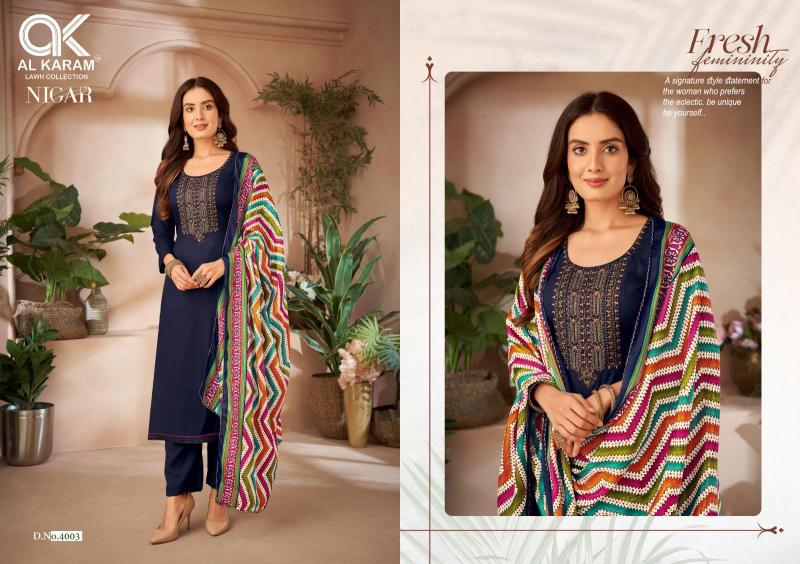 AlKaram Nigar Vol-4 – Exclusive Embroidery Dress Material - Wholesale Catalog