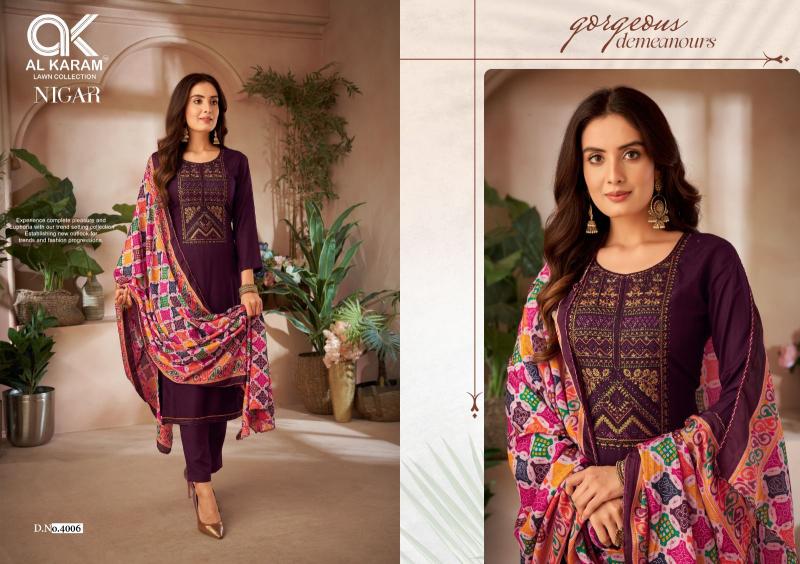 AlKaram Nigar Vol-4 – Exclusive Embroidery Dress Material - Wholesale Catalog