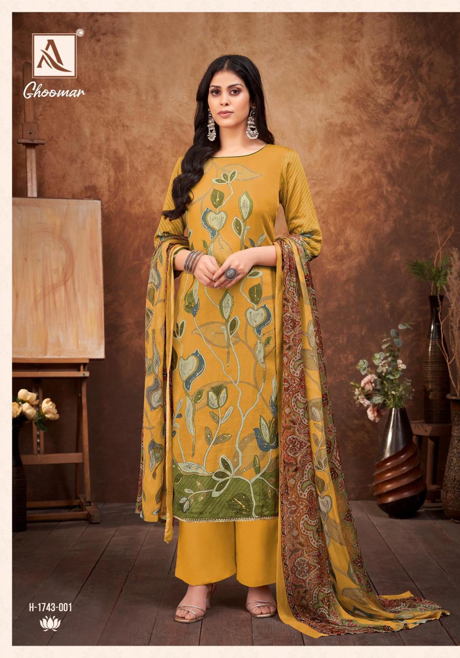 Alok Ghoomer Catalog wholesale dress material dealers in surat