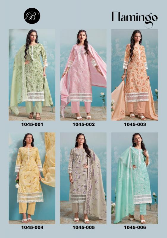 Belliza Flamingo Catalog indian dress materials wholesaler