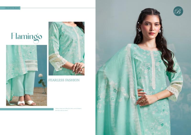 Belliza Flamingo Catalog indian dress materials wholesaler