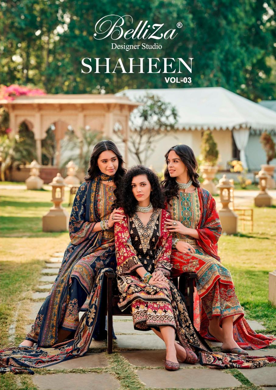 BelliZa Shaheen Vol 3 Catalog mbl dress material wholesale