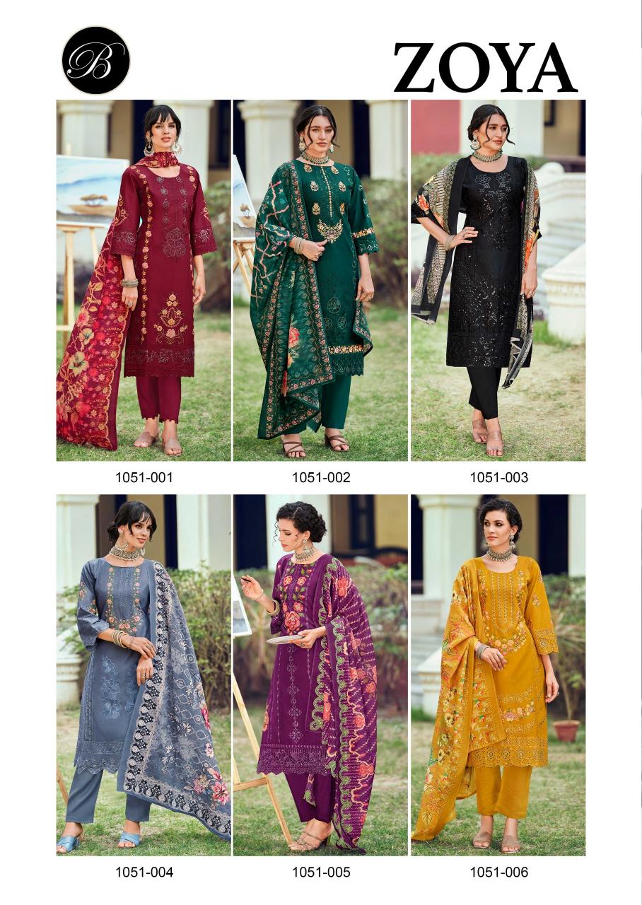 Belliza Zoya Catalog drops cotton dress material wholesale