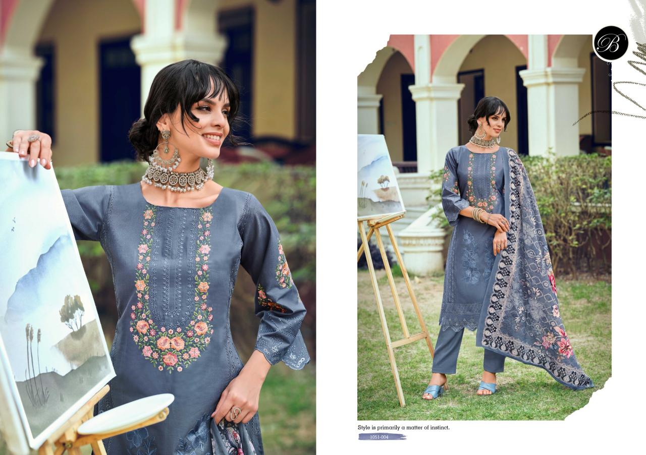 Belliza Zoya Catalog drops cotton dress material wholesale