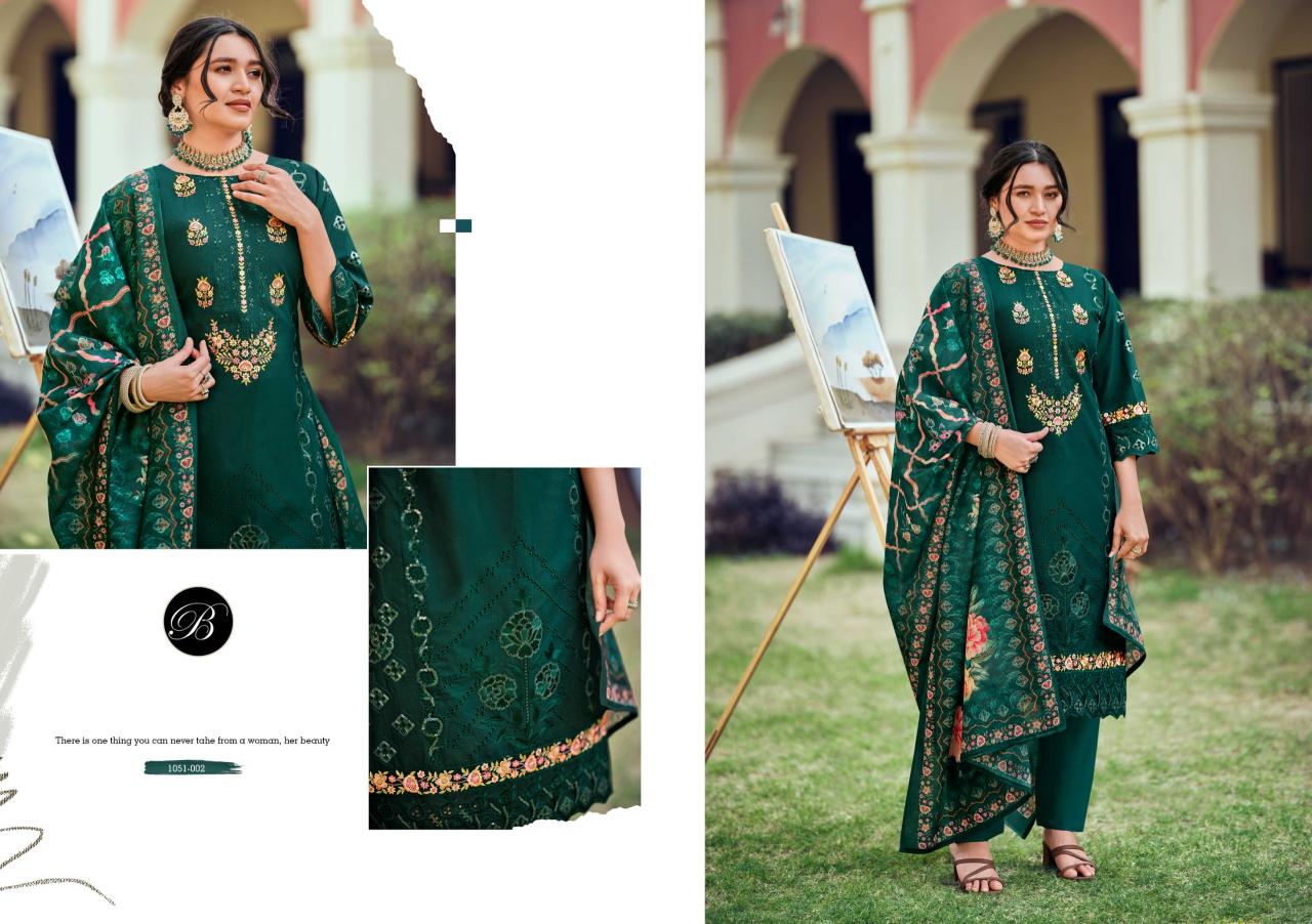 Belliza Zoya Catalog drops cotton dress material wholesale