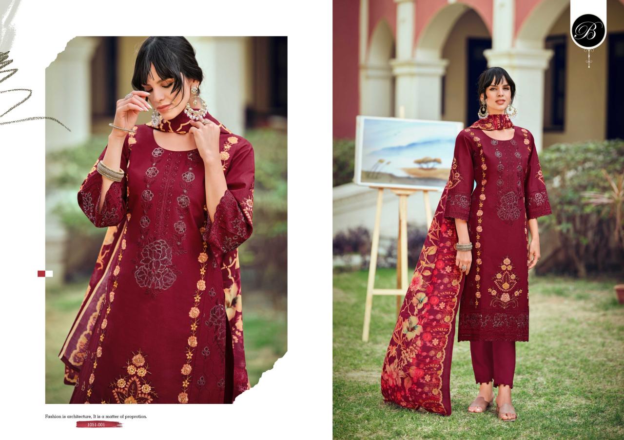 Belliza Zoya Catalog drops cotton dress material wholesale