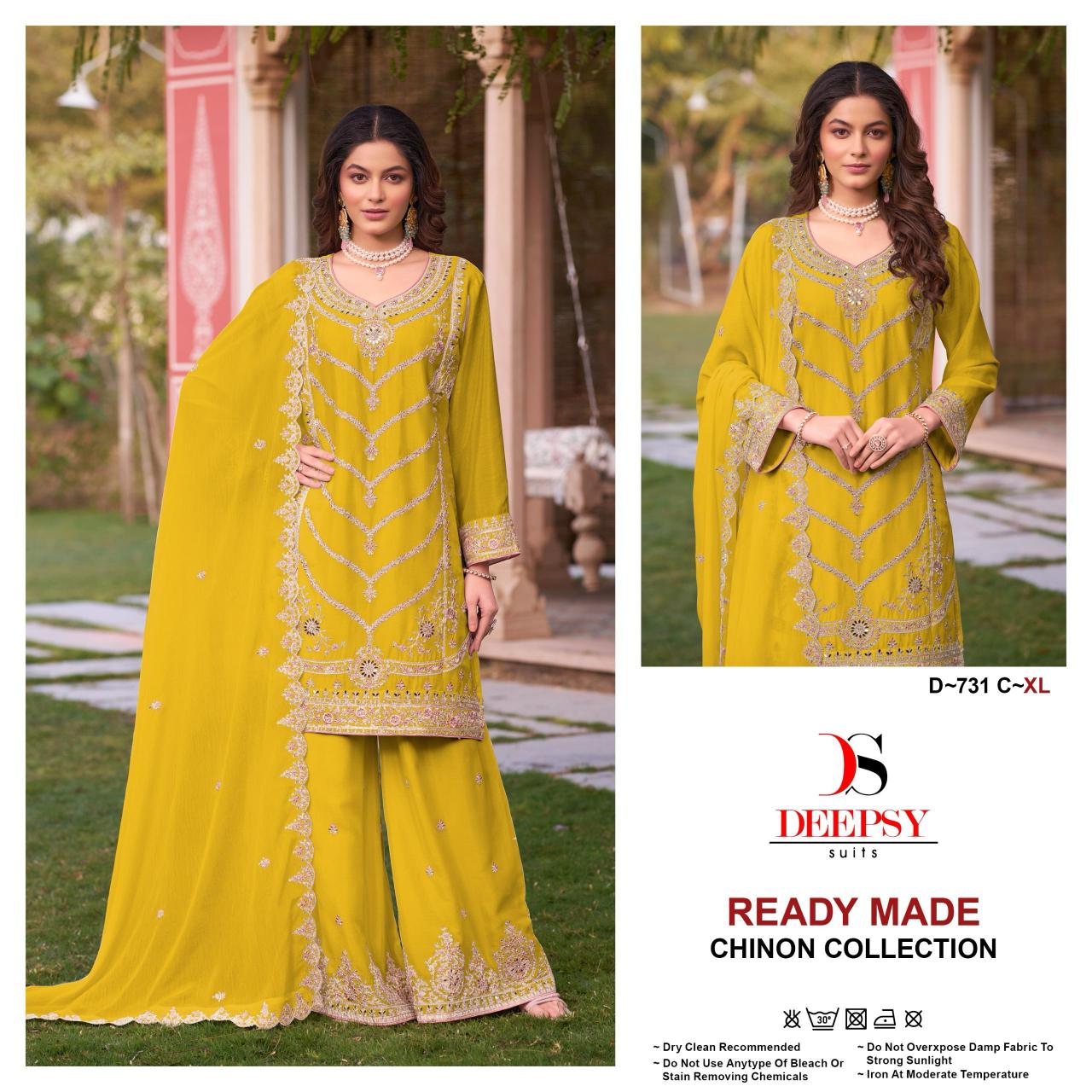 Deepsy 731 ABCD catalog Chinon Embroidered dulhan suits pakistani