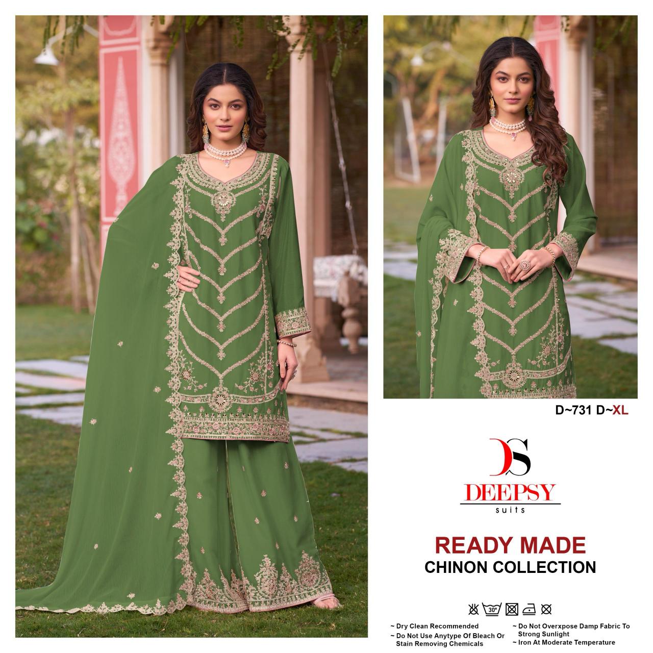 Deepsy 731 ABCD catalog Chinon Embroidered dulhan suits pakistani