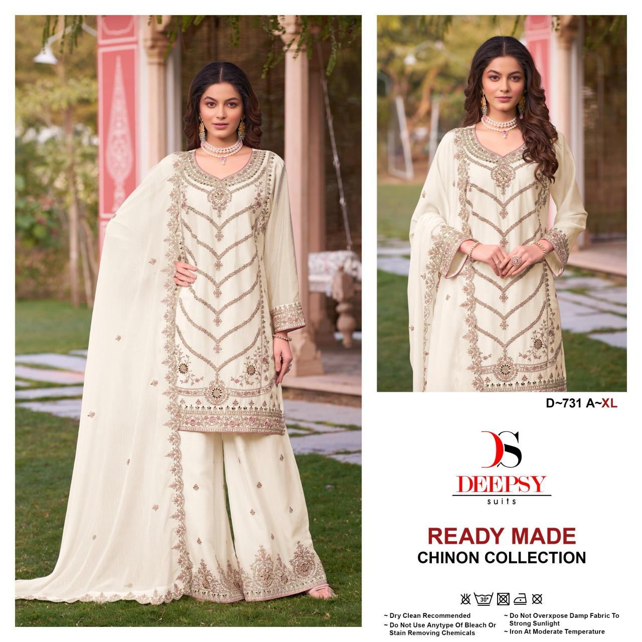 Deepsy 731 ABCD catalog Chinon Embroidered dulhan suits pakistani