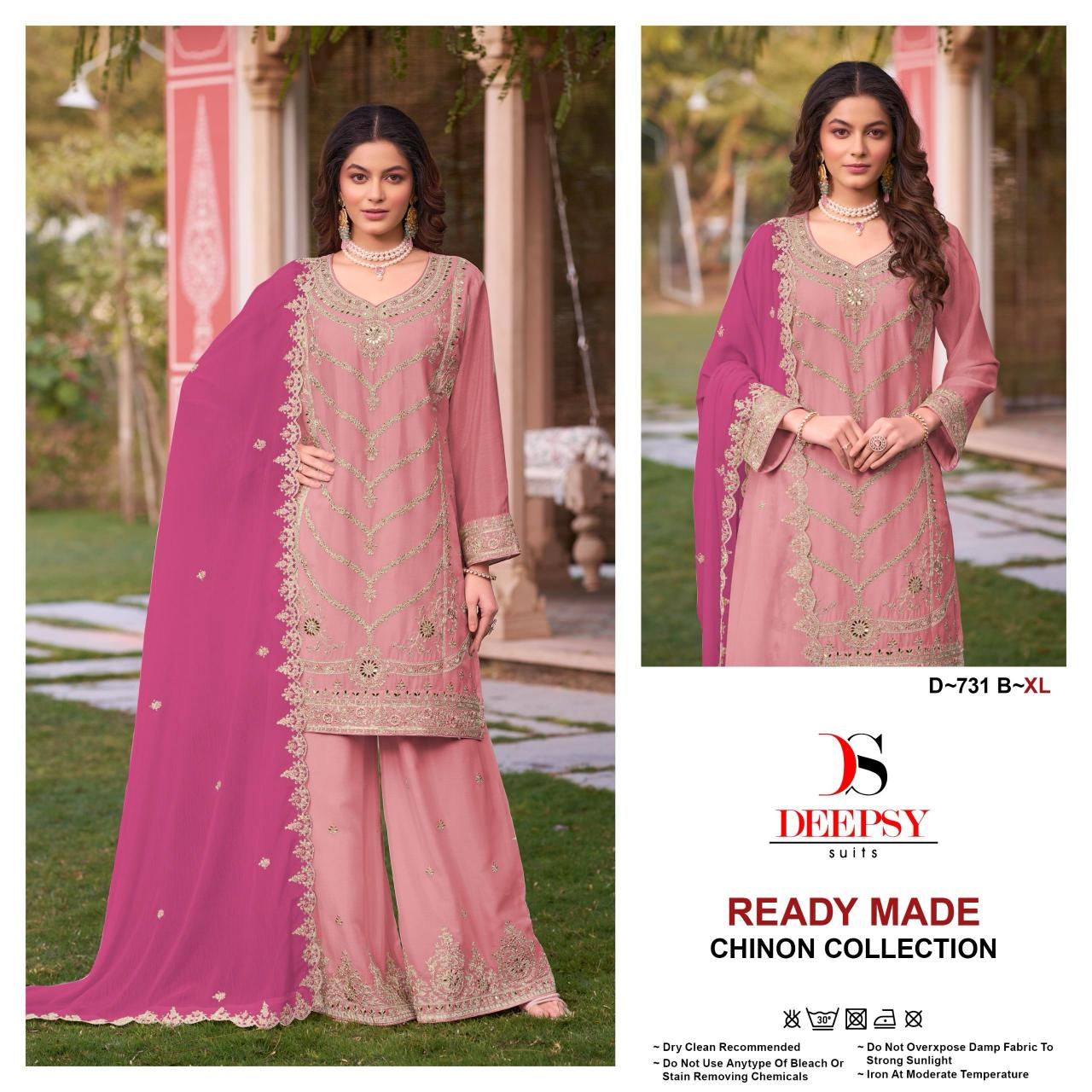 Deepsy 731 ABCD catalog Chinon Embroidered dulhan suits pakistani