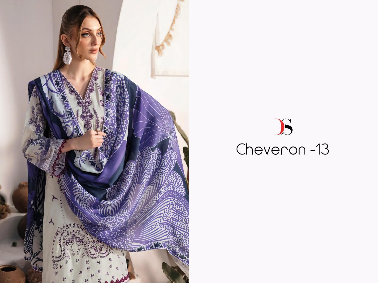 Deepsy Cheveron 13 Catalog Chiffon Dupatta pakistani sharara suit