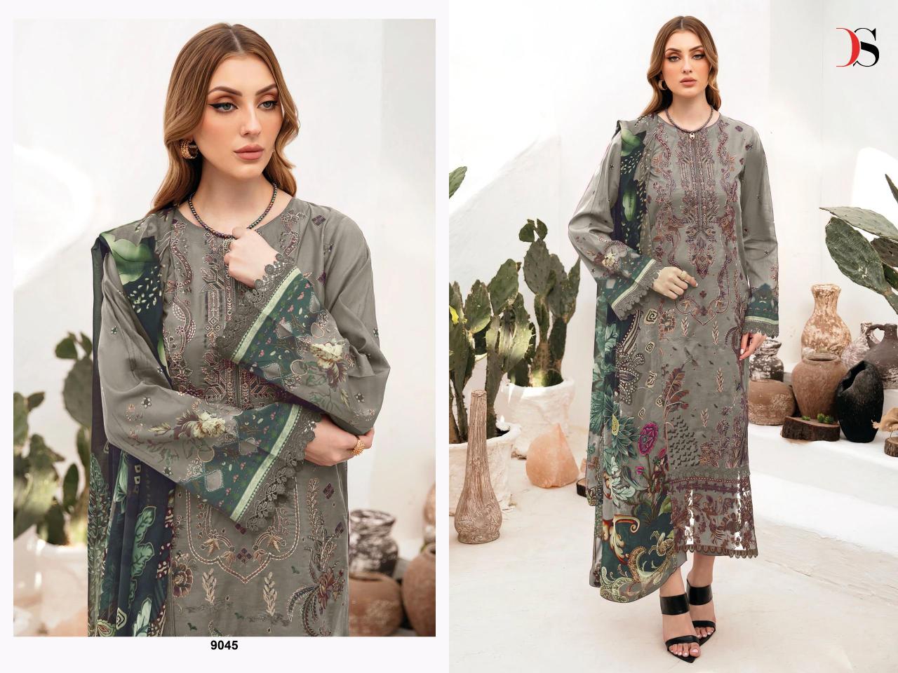 Deepsy Cheveron 13 Catalog Chiffon Dupatta pakistani sharara suit