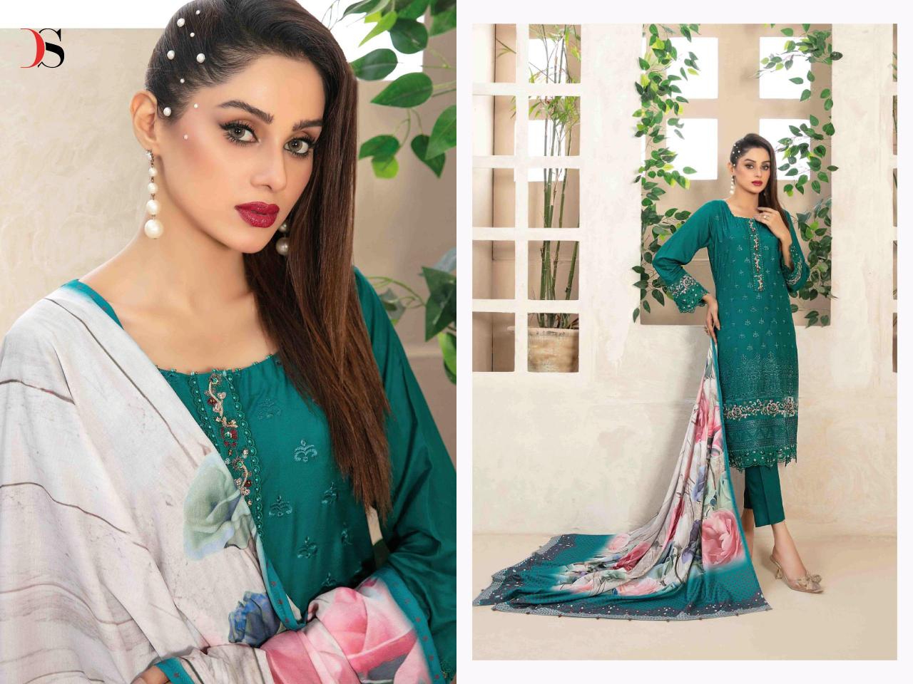 Deepsy Rangrasiya Lawn Vol 25 Vol 2 Catalog Cotton Dupatta images of pakistani suits with pants