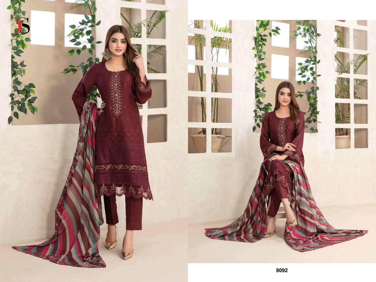 Deepsy Rangrasiya Lawn Vol 25 Vol 2 Catalog Cotton Dupatta images of pakistani suits with pants