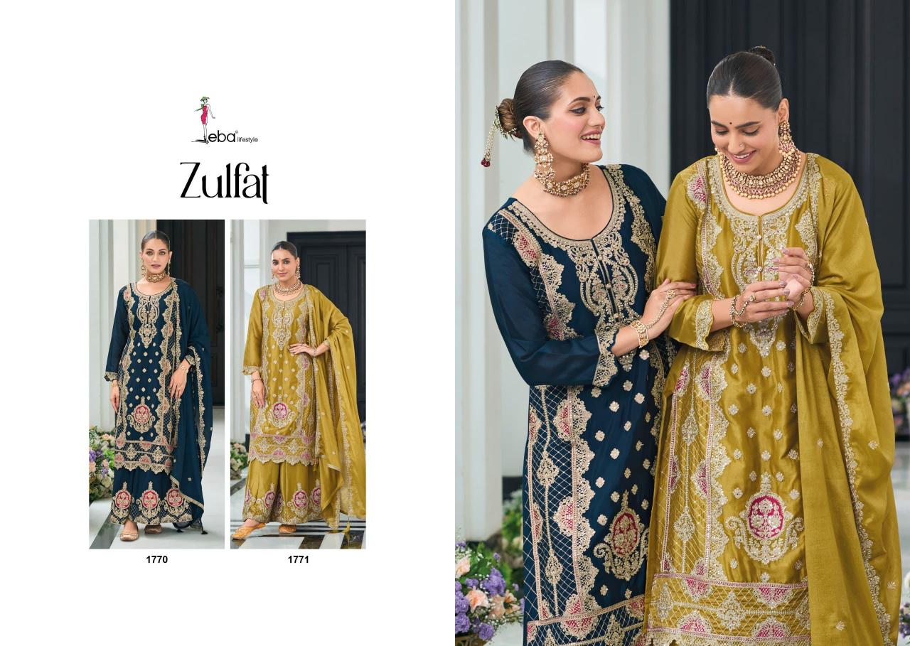 Eba Zulfat Catalog Chinon Embroidered pakistani Ready Made suites