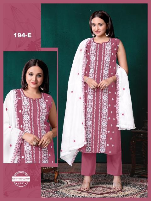 Felocity 194 ABCDE Catalog 3 piece kurti set wholesale