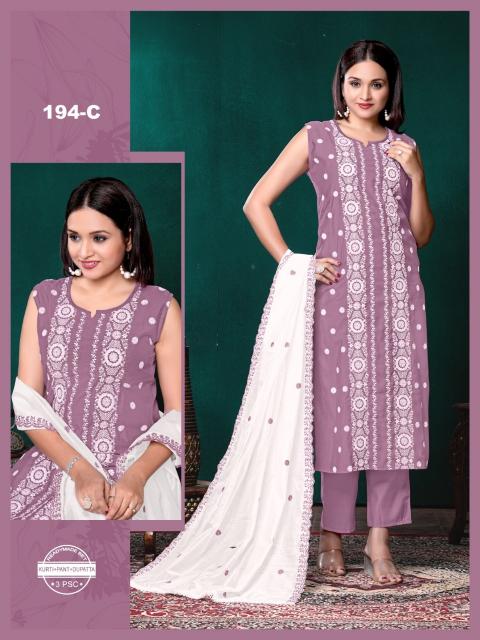 Felocity 194 ABCDE Catalog 3 piece kurti set wholesale