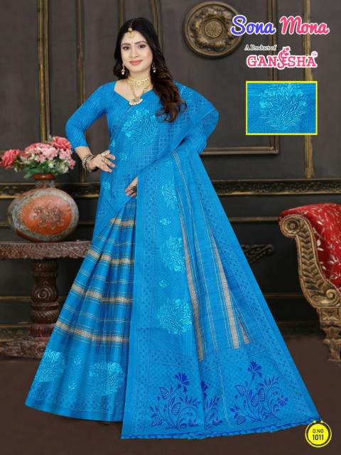 Ganesha Sona Mona Vol-1 – Cotton Saree With Embroidery - Wholesale Catalog