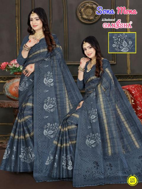 Ganesha Sona Mona Vol-1 – Cotton Saree With Embroidery - Wholesale Catalog