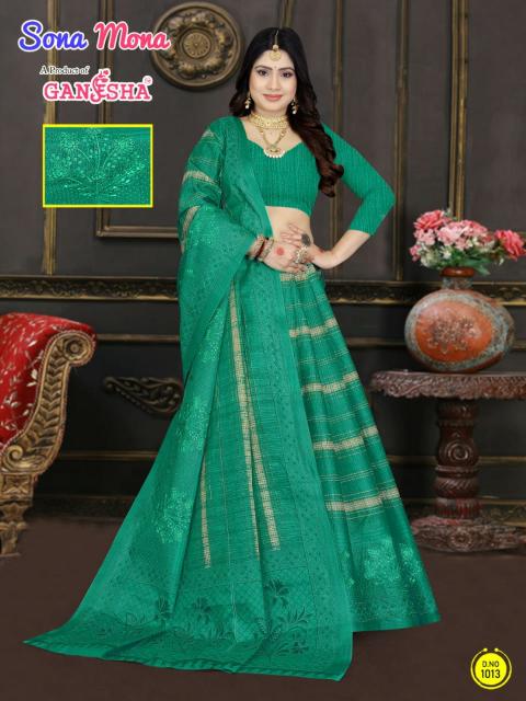 Ganesha Sona Mona Vol-1 – Cotton Saree With Embroidery - Wholesale Catalog