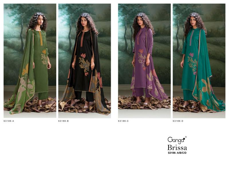 Ganga Brisaa 3186 Catalog cotton satin designer salwar kameez