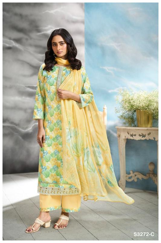 Ganga Greta 3272 Catalog  cotton printed salwar kameez designs