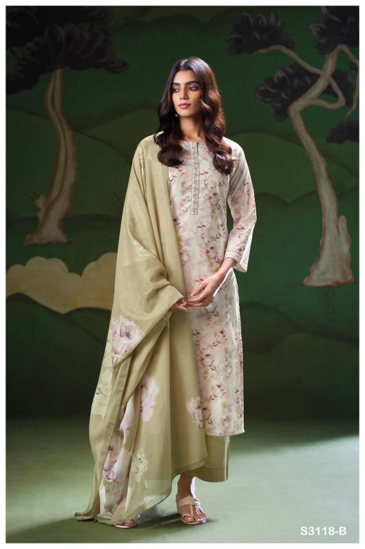 Ganga Paavni 3118 Catalog green pakistani suit