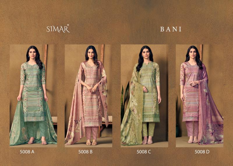 Glossy Simar Bani 5008A to 5008D Catalog simple cotton salwar suits design latest