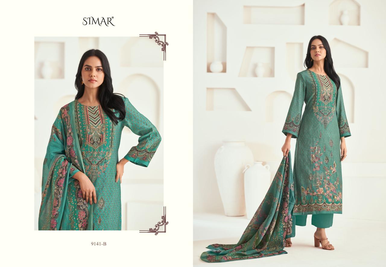 Glossy Simar Kinjal 9141A to 9141D Catalog Salwar suit wholesale catalogs