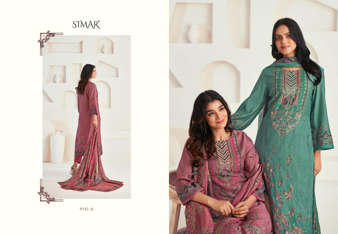 Glossy Simar Kinjal 9141A to 9141D Catalog Salwar suit wholesale catalogs