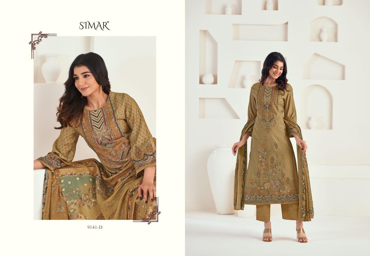 Glossy Simar Kinjal 9141A to 9141D Catalog Salwar suit wholesale catalogs