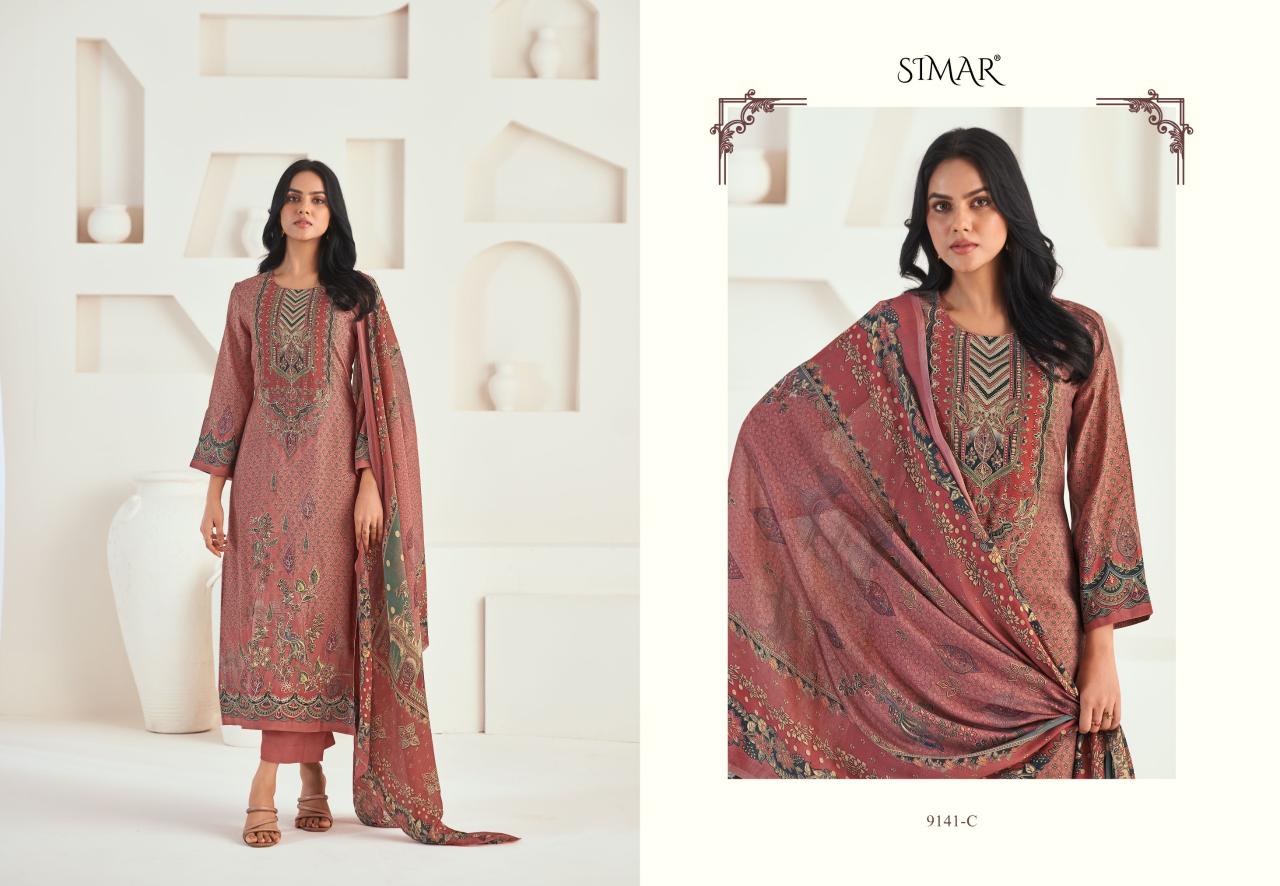 Glossy Simar Kinjal 9141A to 9141D Catalog Salwar suit wholesale catalogs