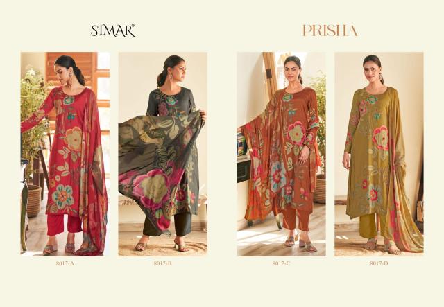 Glossy Simar Prisha 8017A to 8017D Catalog salwar suits wholesale