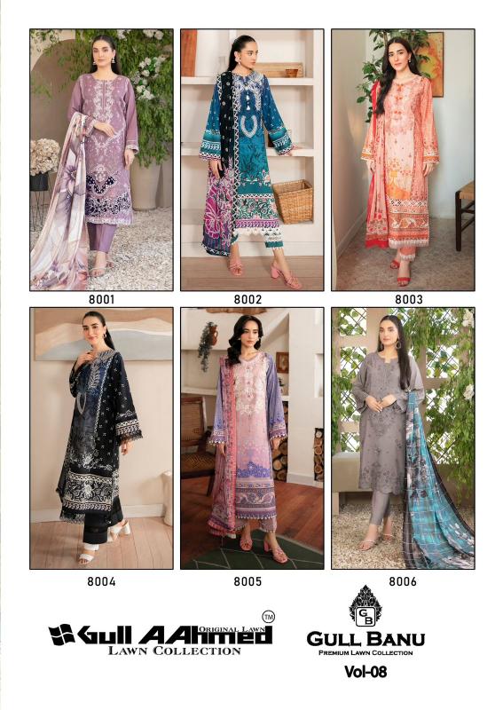 Gull AAhmed Gull Banu Vol-08 - Karachi Dress Material  - Wholesale Catalog