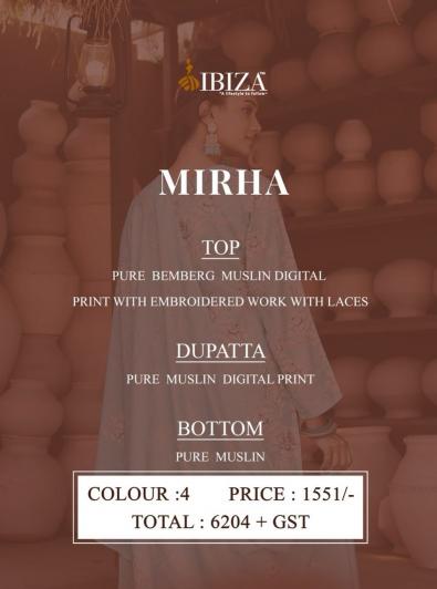 Ibiza Mirha Catalog Embroidered Designer Salwar Kameez