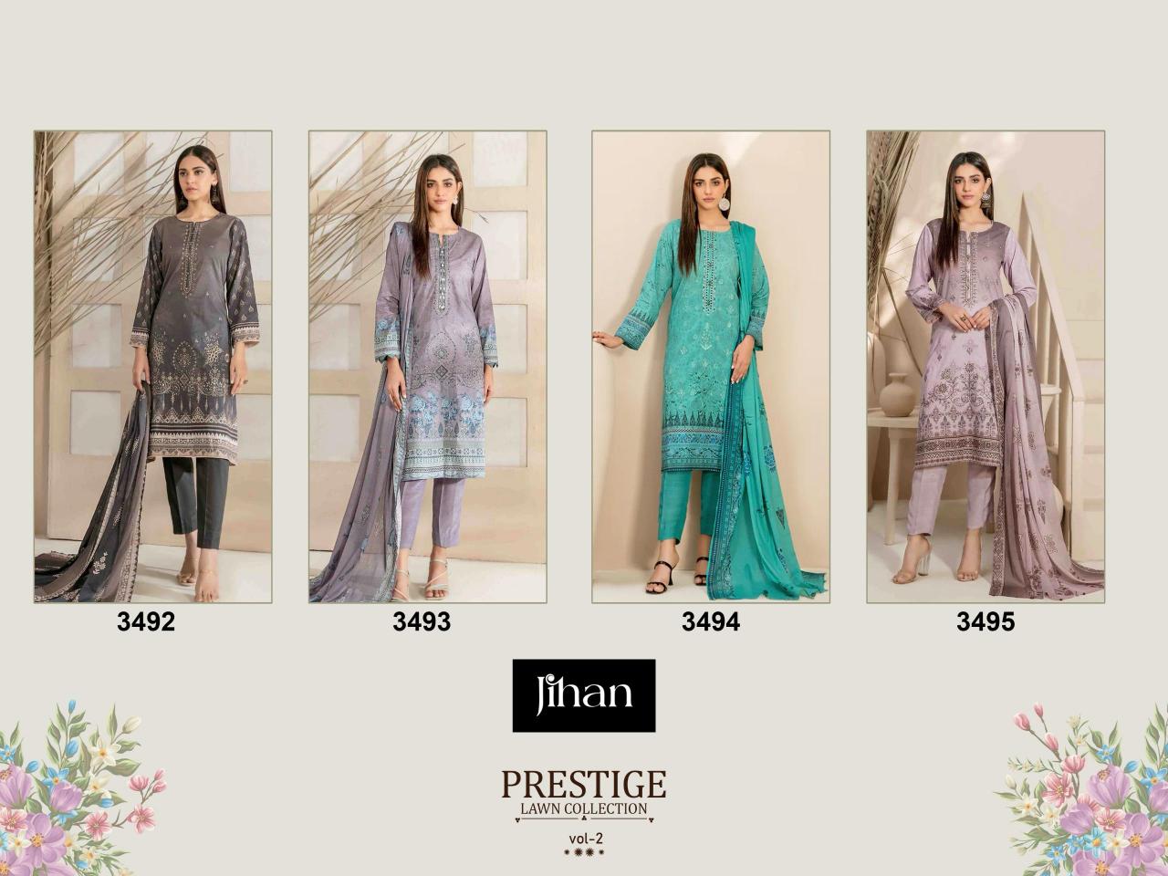 Jihan Prestige Vol 2 Catalog Chiffon Dupatta pakistani designer suits images